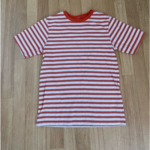 WONDER NATION Orange Striped Boys T-Shirt Size L (10-12)